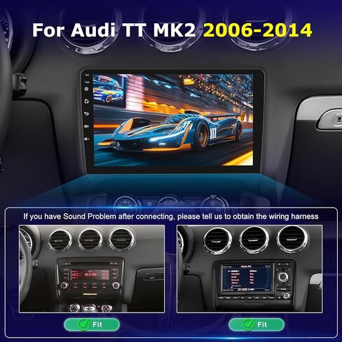 [4+64GB] Android Radio for Audi TT MK2 2006-2014: NHOPEEW 9 inch IPS Touchscreen Audi Stereo - Wireless Carplay and Android Auto, Custom Homepage, DSP/EQ, 5G/WiFi, SWC + Rearview Camera + Canbus in Kuwait