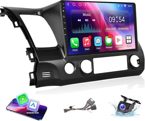 راديو سيارة Leadfan لسيارة Honda Civic 2006-2011 ستيريو مع Carplay لاسلكي Android Auto، شاشة لمس 10.1 بوصة لسيارة Honda Civic GPS Navigation Bluetooth WiFi كاميرا خلفية FM Mirrorlink تقسيم الشاشة SWC in Kuwait
