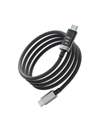CUKTECH 240W USB C to USB C Cable with OLED Display(1 Pack, 6.6ft), 6A PD 3.1 Fast Charging USB-C Cord, Durable Braided Type C Charger for MacBook Pro/Air/Neo, iPhone 17/16/15 Pro Max, Samsung, Pixel in Kuwait