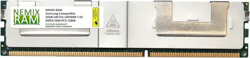 NEMIX RAM 32GB (1X32GB) DDR3 1600MHz PC3-12800 4Rx4 1.35V 240-PIN ECC LRDIMM Compatible with Samsung M386B4G70DM0-YK0 Load Reduced Server Memory in Kuwait