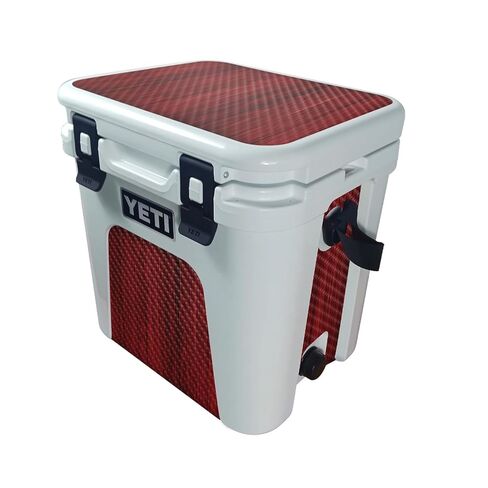 Glossy Glitter Cooler Skin Compatible with Yeti Roadie 24 with Drain Plug (2025) - Black Diamond Plate - Premium 3M Vinyl Protective Wrap Decal Cover | Crafted in The USA by MightySkins in Kuwait