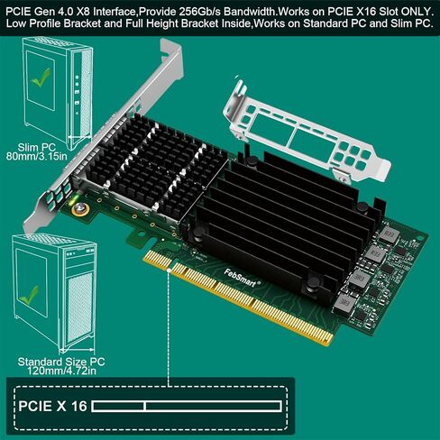 PCIE GEN 4.0 X16 to 2X 100GbE QSFP28 Fiber Ports Intelligent RDMA Ethernet Adapter for HPC, Storage and Virtualization, Mellanox ConnectX-5 EX MT28808A0 2X QSFP28 100Gb/s Ethernet Controller (CX516A) in Kuwait