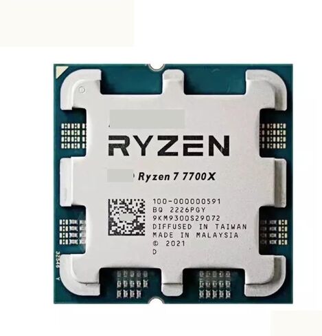معالج وحدة المعالجة المركزية R 7 7700X R7 4.5 جيجا هرتز 8 النواة 16 موضوع 5NM L3 = 32M 100-000000591 مقبس AM5 N لكن بدون مبرد in Kuwait