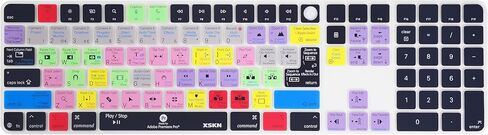 XSKN Premiere Pro اختصارات الاتحاد الأوروبي والولايات المتحدة الإصدار العالمي غطاء لوحة المفاتيح السيليكون لـ 2021-2023 iMac 24 بوصة M1 M3 لوحة المفاتيح السحرية مع معرف اللمس ولوحة المفاتيح الرقمية 2022 Mac Studio A2520 in Kuwait