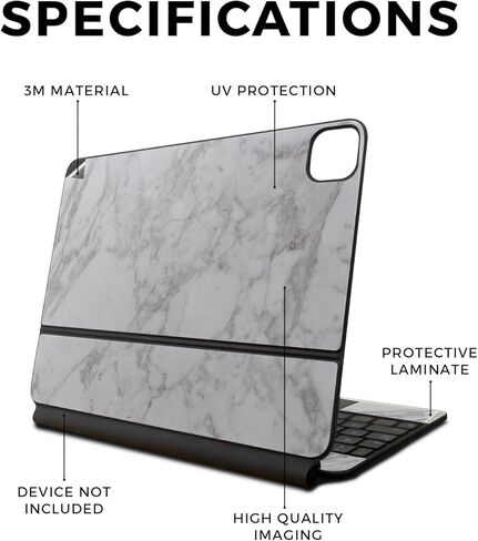 غلاف متوافق مع لوحة مفاتيح Apple Magic لجهاز iPad Air 11 بوصة (M2) 2024 - Frost Marble - غطاء لاصق واقٍ من الفينيل 3M ممتاز - سهل الاستخدام | صُنع في الولايات المتحدة الأمريكية بواسطة MightySkins in Kuwait