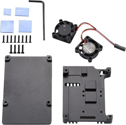 Metal Black Case Shell Box W/Fan Heatsink for Raspberry Pi 4 Model B 4B' in Kuwait