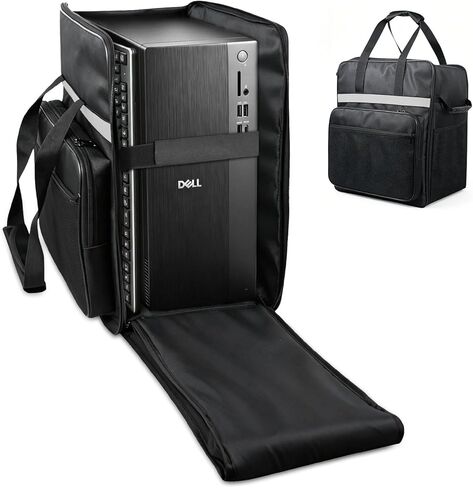 Carrying Case for Dell 2026 Pro/Ect1250 Desktop Computers, Side-Loading PC Travel Case Bag, 70lb Load, 15mm Shockproof Foam, Multiple Pockets for Keyboard, Cable, Mouse (15×10.6×17.7in) in Kuwait