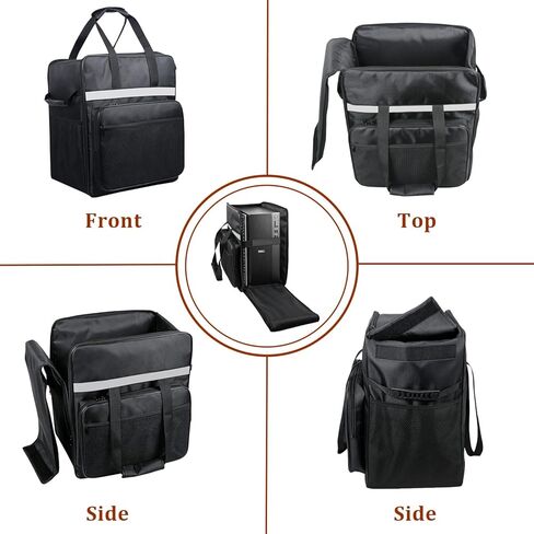 Carrying Case for Dell 2026 Pro/Ect1250 Desktop Computers, Side-Loading PC Travel Case Bag, 70lb Load, 15mm Shockproof Foam, Multiple Pockets for Keyboard, Cable, Mouse (15×10.6×17.7in) in Kuwait