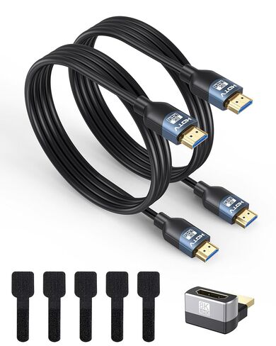 8K HDMI Cable 2-Pack 6FT, 48Gbps Ultra High Speed HDMI 2.1 Cable for Gaming, Support 8K@60Hz/4K@120Hz/2K@240Hz, HDR10+, HDCP2.2&2.3, Dolby, eARC Compatible with TV, Monitor, Roku, Laptop, PS5/4, Xbox in Saudi Arabia