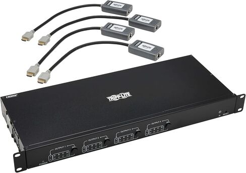 مجموعة مفاتيح TRIPP LITE 4x4 HMDI Over Cat6 Matrix، جودة 4K @ 60 هرتز، يتضمن Switch Plus مجموعة أجهزة استقبال ضفيرة 4X، تمتد حتى 230 قدمًا، متوافقة مع TAA، ضمان لمدة عام (B127A-4X4-BH4PH) in Kuwait