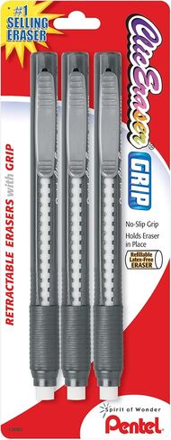Pentel Clic Eraser Retractable Pen-Shaped Eraser (ZE21BP3-K6) in Saudi Arabia