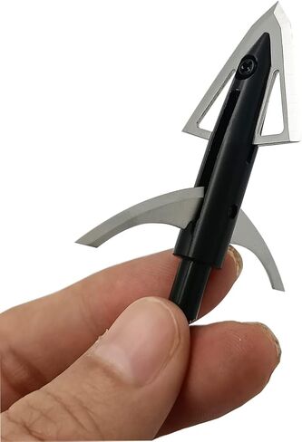 6 Broadhead 4-Blade Hunting Hybrid Mechanical Broadhead 100 Grain 1" Fixed 1.8" Mechanical Cutting Diameter in Kuwait