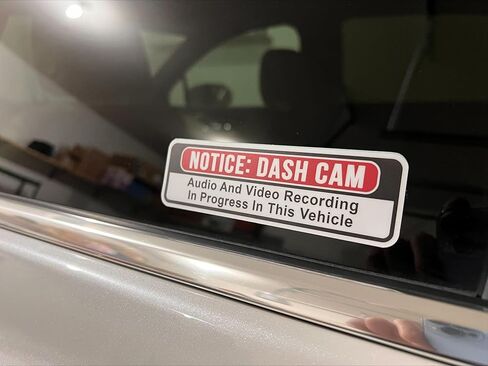 3pcs Notice Dash Cam Audio and Video Recording Black Stickers for Car, Truck Vinyl Water-Resistant Stickers Size 5x1.5in in Kuwait
