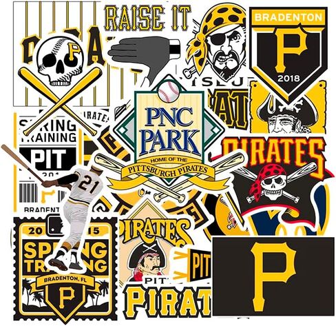 24 PCS American Baseball Team Stickers for Water Bottle, Laptop, Bicycle, Computer, Motorcycle, Travel Case, Car Decal Decoration Sticker 2-2.5 inches in Kuwait