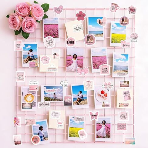 100 Pcs Prayer Board Supplies, Pink Religious Black Girl Prayer Board Vision Board Stickers for Women, Inspirational Christian Bible Verse Stickers for Water Bottle Laptop Scrapbooking Decals in Kuwait