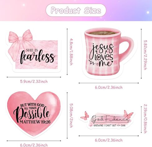 100 Pcs Prayer Board Supplies, Pink Religious Black Girl Prayer Board Vision Board Stickers for Women, Inspirational Christian Bible Verse Stickers for Water Bottle Laptop Scrapbooking Decals in Kuwait