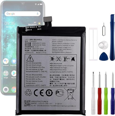 بطارية TLP043D1 4.4V 4500mAh، متوافقة مع TCL 10 PRO، تأتي مع أداة تركيب البطارية in Kuwait