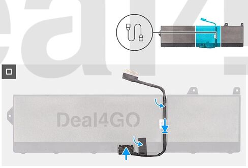 Deal4GO HDC70 Battery Cable MK7CM 0MK7CM DC020042Z00 Replacement for Dell Precision 7770 7780 Mobile Workstation in Kuwait