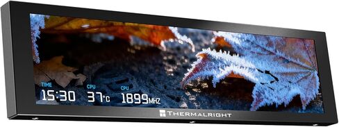 TR Trofeo Vision 9.16 LCD Real-Time PC Monitoring Screen, 1920×480 Case Display, USB Type-C Single Cable, Hardware Stats and GIF Display for Desktop PC (Black) in Kuwait