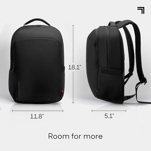 Sharper Image Laptop Backpack, 23L Heavy Duty & Water Resistant Travel Back Pack for Business Work, College School Bag for Men & Women, Fits 16" Computer, Black (Metro Collection) in Kuwait