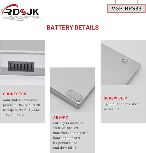 VGP-BPS33 BPS33 Laptop Battery for Sony Vaio SVT-14 SVT-15 T15 T14 Series SVT14126CXS SVT14127CH SVT141290X SVT141A11L SVT15115CXS SVT15113CDS SVT1511ACXS SVT1511A11L SVT15112CXS SVT151190X 11.4V 43Wh in Kuwait