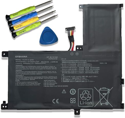 استبدال بطارية الكمبيوتر المحمول B41N1532 لجهاز Asus Zenbook Flip UX560 UX560UA UX560UA-1B Q504U Q504UA Series Notebook 0B200-02010100 15.2V 50Wh 3320mAh in Kuwait