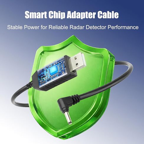 كابل طاقة كاشف الرادار - قابس USB إلى DC3.5، متوافق مع Cobra RAD 350,380,450,480i، Uniden DFR1,3, 5، Whistler، Radenso Pro M، Escort، Valentine One Radar Detectors، 12V، 6.56ft (2M) in Kuwait