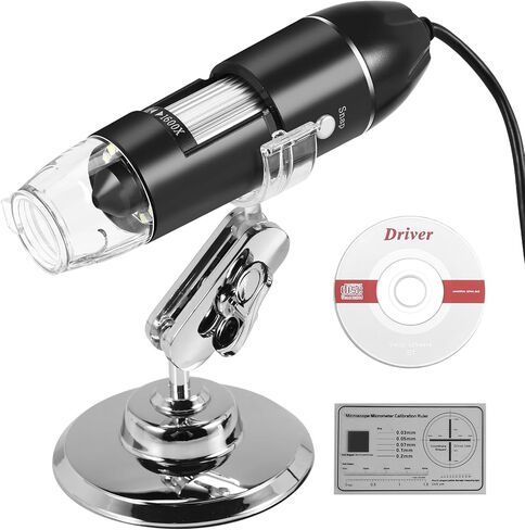USB Digital Microscope, Endoscopic Camera, Adjustable Magnification with PC Bracket, 1600X in Kuwait