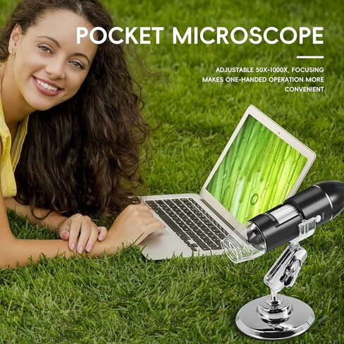 USB Digital Microscope, Endoscopic Camera, Adjustable Magnification with PC Bracket, 1600X in Kuwait