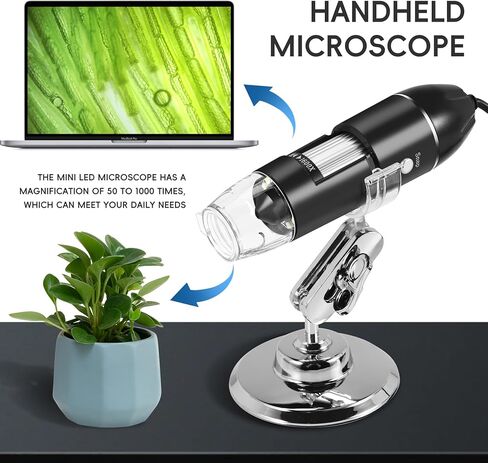 USB Digital Microscope, Endoscopic Camera, Adjustable Magnification with PC Bracket, 1600X in Kuwait