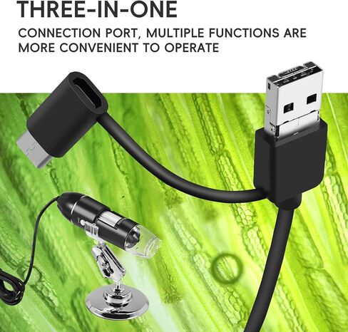 USB Digital Microscope, Endoscopic Camera, Adjustable Magnification with PC Bracket, 1600X in Kuwait