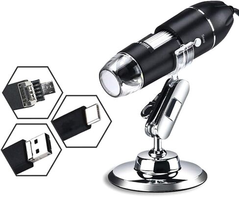 USB Digital Microscope, Endoscopic Camera, Adjustable Magnification with PC Bracket, 1600X in Kuwait