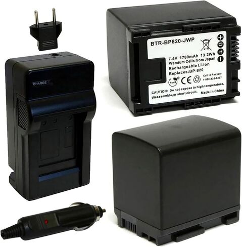 بطارية بديلة لجهاز Canon XA35 (عبوة من قطعتين، 1780 مللي أمبير في الساعة) وشاحن in Kuwait