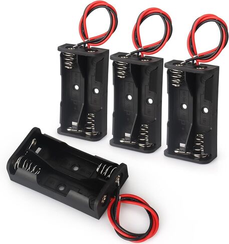 VWEICYY 4PACK 2 AA حامل البطارية مع الرصاص، 4 قطع 2 × 1.5 فولت AA حامل البطارية، حامل البطارية بدون غطاء in Kuwait