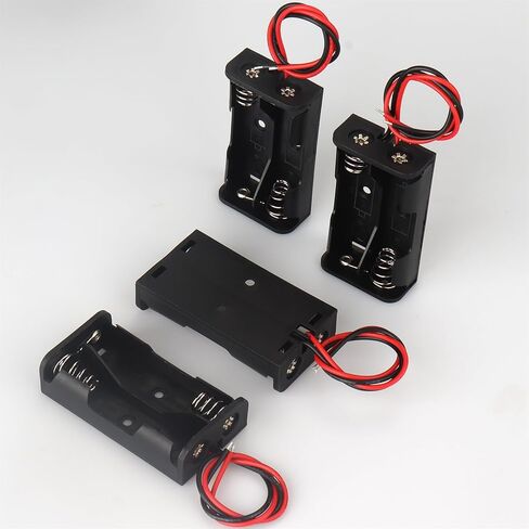 VWEICYY 4PACK 2 AA حامل البطارية مع الرصاص، 4 قطع 2 × 1.5 فولت AA حامل البطارية، حامل البطارية بدون غطاء in Kuwait