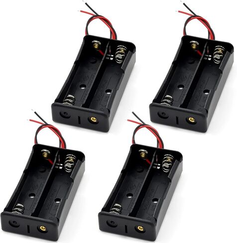 VWEICYY 4PACK 2 AA حامل البطارية مع الرصاص، 4 قطع 2 × 1.5 فولت AA حامل البطارية، حامل البطارية بدون غطاء in Kuwait