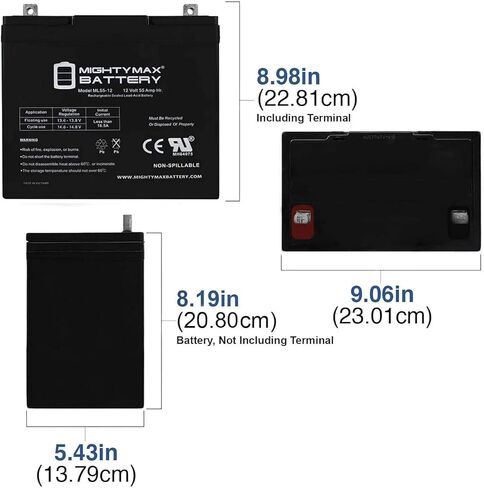 بطارية مايتي ماكس UB12550 12V 55Ah SLA AGM تحل محل بطارية 8A22NF - عبوتان in Kuwait
