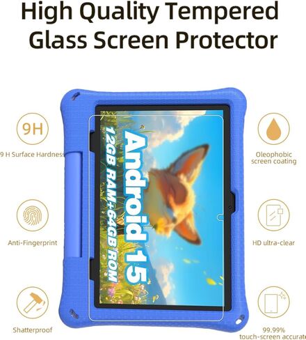 واقي شاشة لجهاز Callsky-Kids Cpad 10 Android 15 Tablet 10.1 بوصة، طبقة من الزجاج المقوى المقاوم للخدش من WUNIAK HD لجهاز Callsky-Kids Cpad 10 حماية من السقوط، حساس للمس، مضاد لبصمات الأصابع، عبوة من قطعتين. in Kuwait