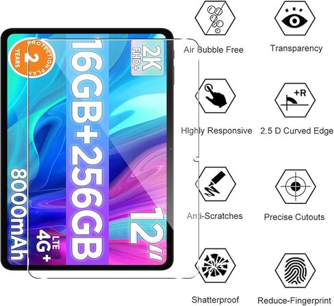Murmure [2 Pack Screen Protector for Callsky-Tab Ctab 12 Android Tablet 12 Inch/Callsky-Tab Ctab 12 Tablet 12 Inch, 9H Hardness [HD Clarity] Anti-Scratch Tempered Glass Screen Film in Kuwait