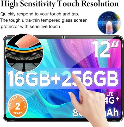 Murmure [2 Pack Screen Protector for Callsky-Tab Ctab 12 Android Tablet 12 Inch/Callsky-Tab Ctab 12 Tablet 12 Inch, 9H Hardness [HD Clarity] Anti-Scratch Tempered Glass Screen Film in Kuwait