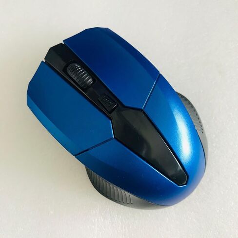 ماوس لاسلكي محمول 2.4 جيجا، ماوس لاسلكي بصري محمول 1600 نقطة في البوصة مع جهاز استقبال USB للكمبيوتر والكمبيوتر المحمول والكمبيوتر الشخصي وسطح المكتب وماك بوك و5 أزرار، أزرق (أحمر) in Kuwait