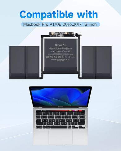 بطارية بديلة لجهاز MacBook Pro A1706 مقاس 13 بوصة (2016، 2017) A1819 in Kuwait