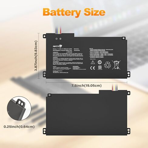 B31N1912 C31N1912 بطارية كمبيوتر محمول بديلة لـ ASUS VivoBook E410 E410MA E410M L410MA E410KA F414MA E510 E510M E510MA E510KA R522MA F414MA-EK1890WS L510MA-WB04، 11.55V 42Wh in Kuwait