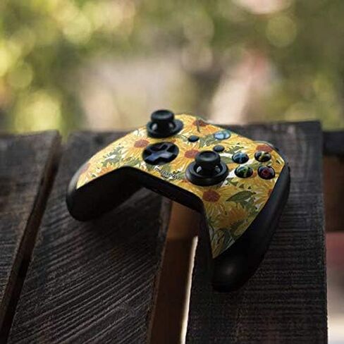 ملصق Skinit المخصص للألعاب متوافق مع وحدة تحكم Xbox One S - تصميم منتفخ مرخص رسميًا وتصميم قلوب مكسورة عباد الشمس in Kuwait