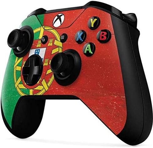 ملصق Skinit المخصص للألعاب متوافق مع وحدة تحكم Xbox One X - تصميم مرخص رسميًا ومصمم في الأصل بعلم البرتغال in Kuwait