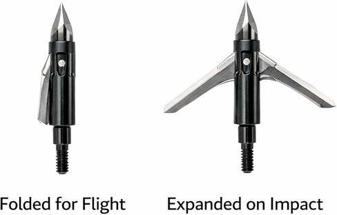 2-Blade Expandable Broadheads 100 Grain – Razor Sharp Steel Blades – Archery Hunting Broadhead – Pack of 3 in Kuwait