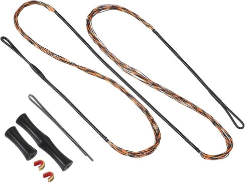 PATIKIL Bow String Replacement with 2 Pcs Brass Nocks 1 Set of Silicone Finger Tab, 14 Strands Traditional Long Bow Recurve Bow String in Kuwait