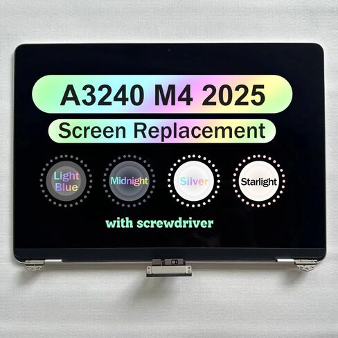مجموعة شاشة علوية كاملة مقاس 13.6 بوصة لجهاز MacBook Air A3240 M4 2025 شاشة LCD ريتينا (أزرق سماوي فاتح) in Kuwait
