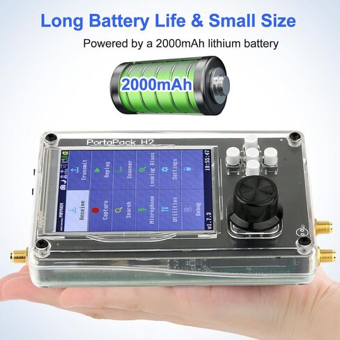 Portapack H2 3.2 بوصة TFT شاشة راديو SDR، 1 ميجا هرتز - 6 جيجا هرتز Hack Communication Radio استقبال ABS Shell مع هوائيات، 2000 مللي أمبير بطارية قابلة للشحن طويلة العمر in Kuwait