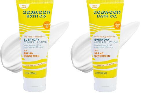 Seaweed Bath Co. Everyday Mineral SPF 40 Broad Spectrum Sunscreen Lotion, 3.4 Ounce, Sustainably Harvested Seaweed, Sea Kale, Prebiotics in Kuwait